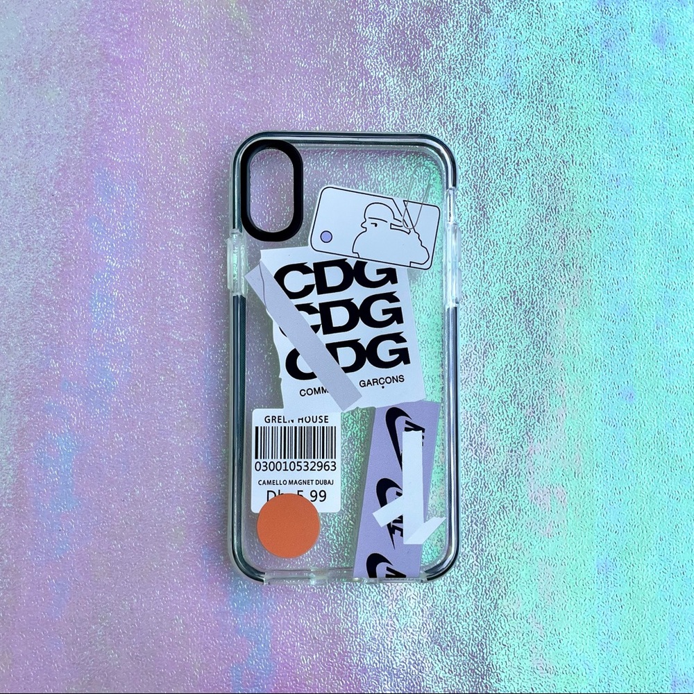 Brand Tag Collage Transparent iPhone Case